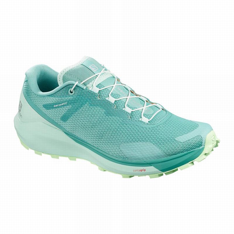 SALOMON SENSE RIDE 3 W Philippines - Women's Trail Running Shoes - Turquoise/Green | 468351-BOQ